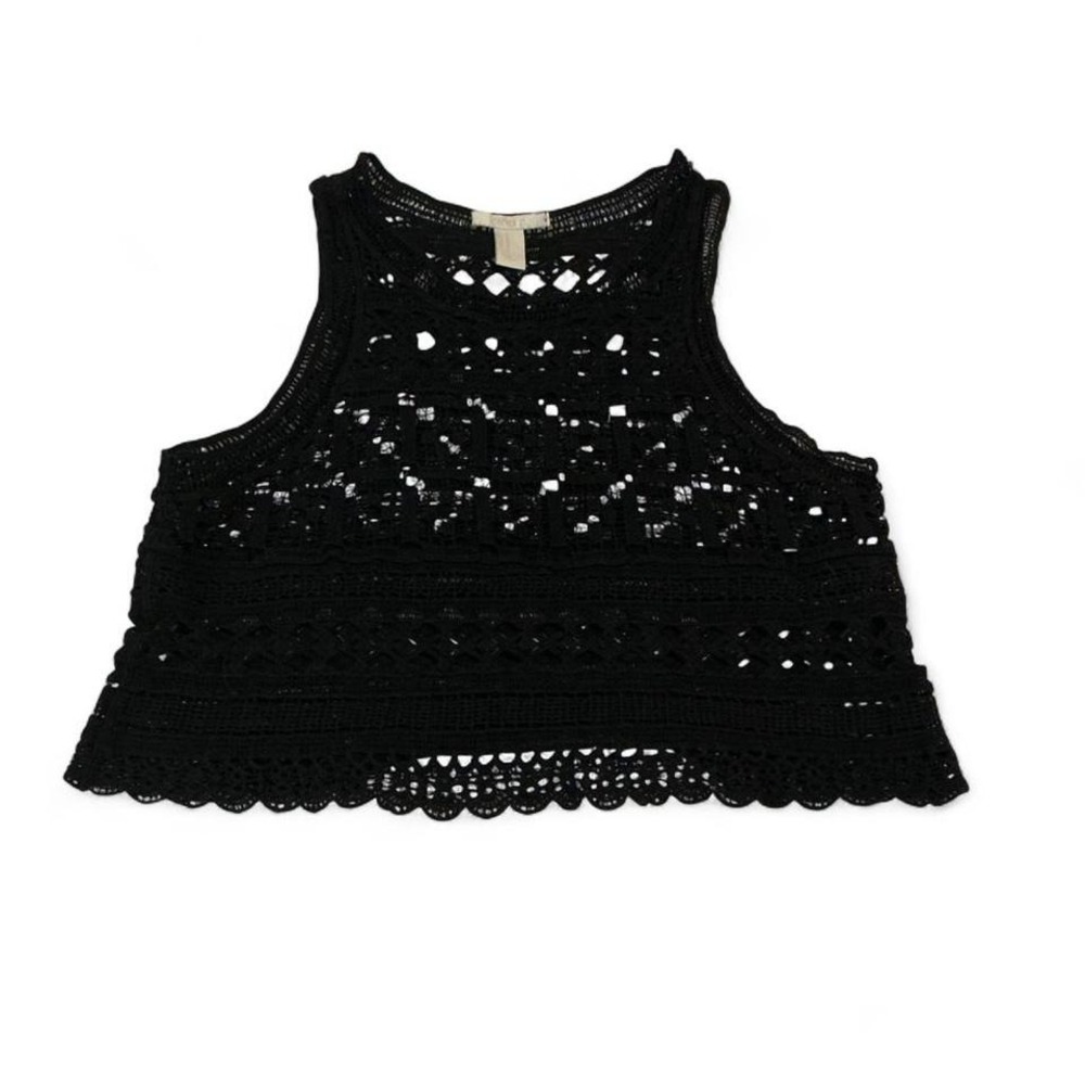 Crochet lace cropped top, goth, whimsygoth,‎ grunge